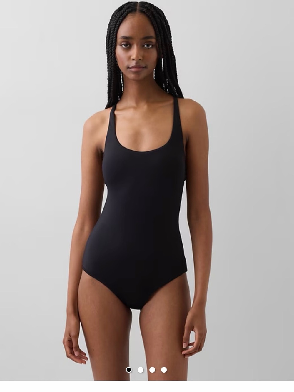 GAP Black Scoop-Neck One-Piece Swimsuit - Classic Solid